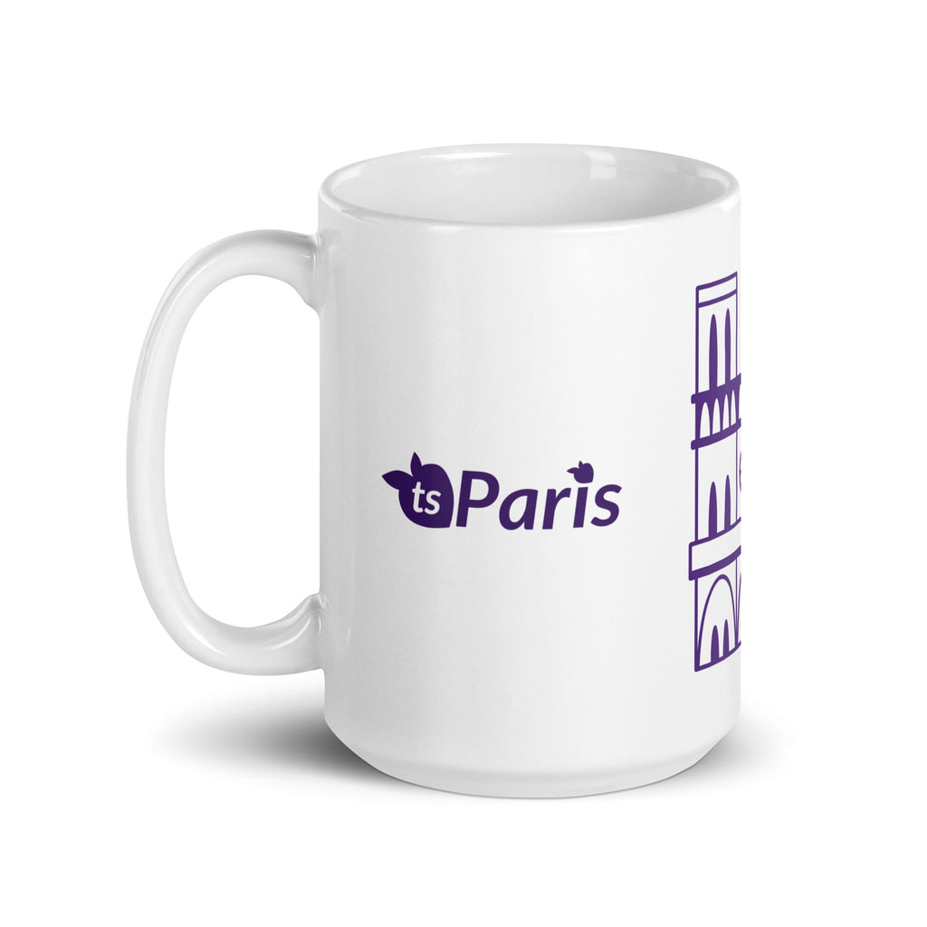 tsgabrielle® • Paris - Notre-Dame-katedralen • Glansig mugg • Vit • Keramik • 3 storlekar