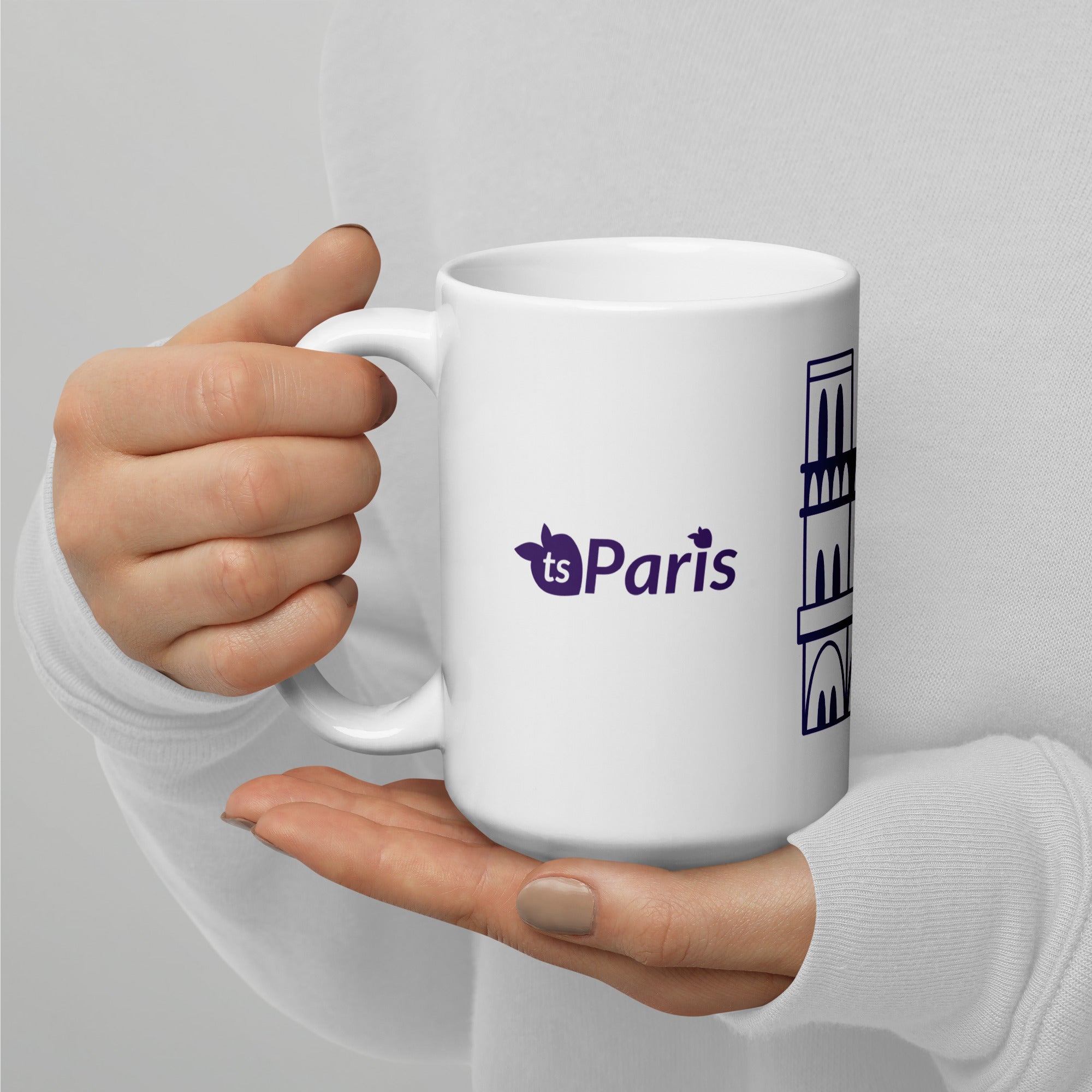 tsgabrielle® • Paris - Notre-Dame-katedralen • Glansig mugg • Vit • Keramik • 3 storlekar