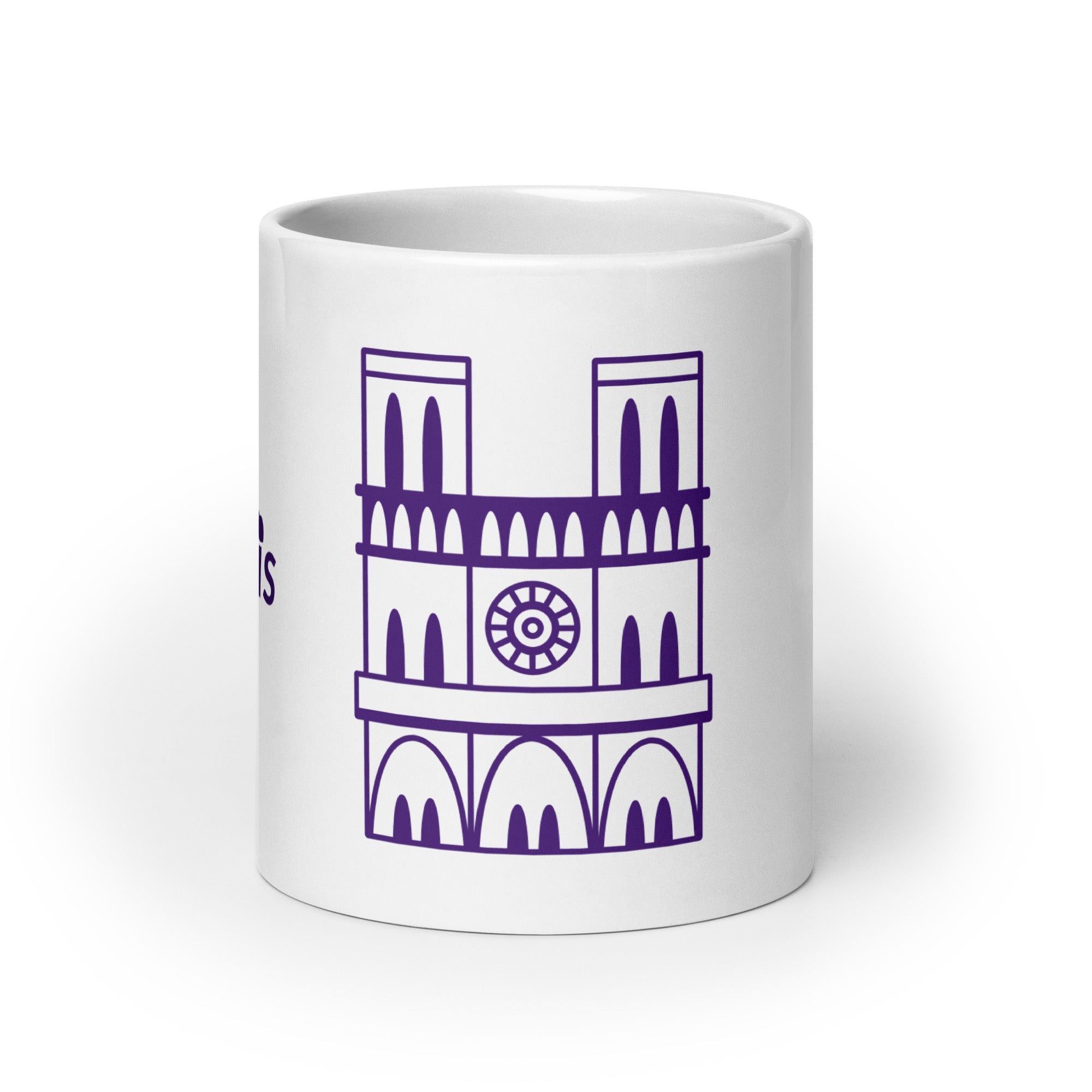 tsgabrielle® • Paris - Notre-Dame-katedralen • Glansig mugg • Vit • Keramik • 3 storlekar