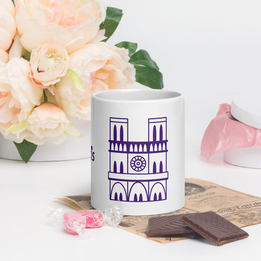 tsgabrielle® • Paris - Notre-Dame-katedralen • Glansig mugg • Vit • Keramik • 3 storlekar