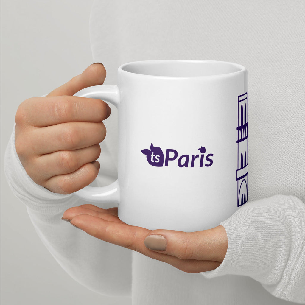 tsgabrielle® • Paris - Notre-Dame-katedralen • Glansig mugg • Vit • Keramik • 3 storlekar